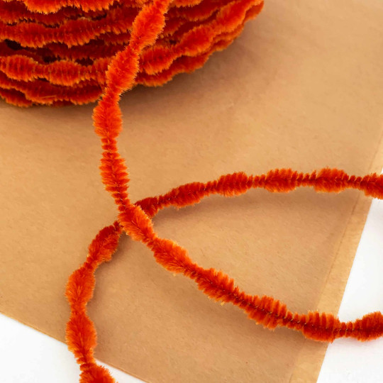 Tiny 3/8" Bump Chenille for Retro Crafts in Orange ~ 1 yd.